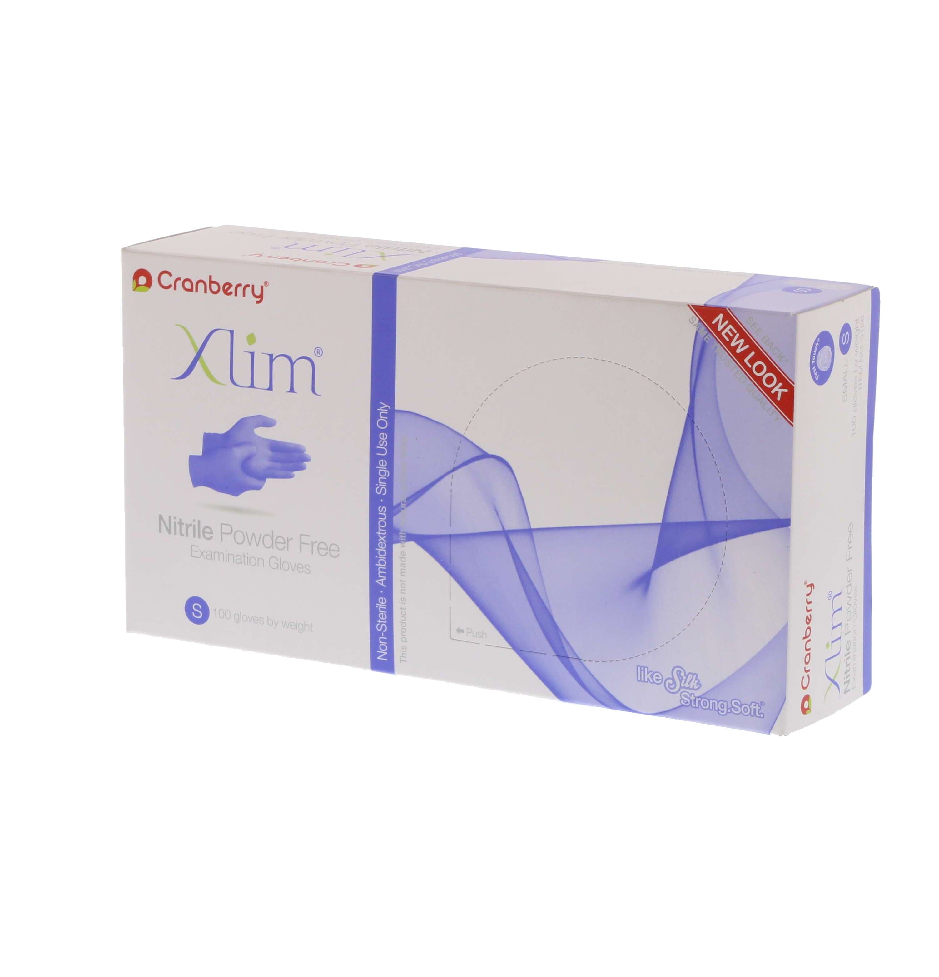 Cranberry 3126 Xlim Nitrile Examination Gloves Powder Free Small 100/Bx Cranberry 3126 Xlim Nitrile Examination Gloves Powder Free Small 100/Bx